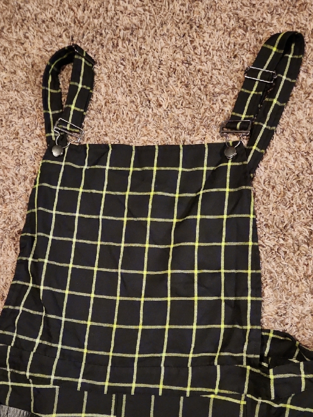 Hot Topic Black Dress with Neon Lime Grid - Picture 3 of 7